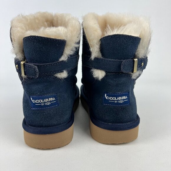 Koolaburra Womens Remley Mini Blue Suede Ankle Boot Winter Snow 1105809 size 7 - Picture 4 of 16